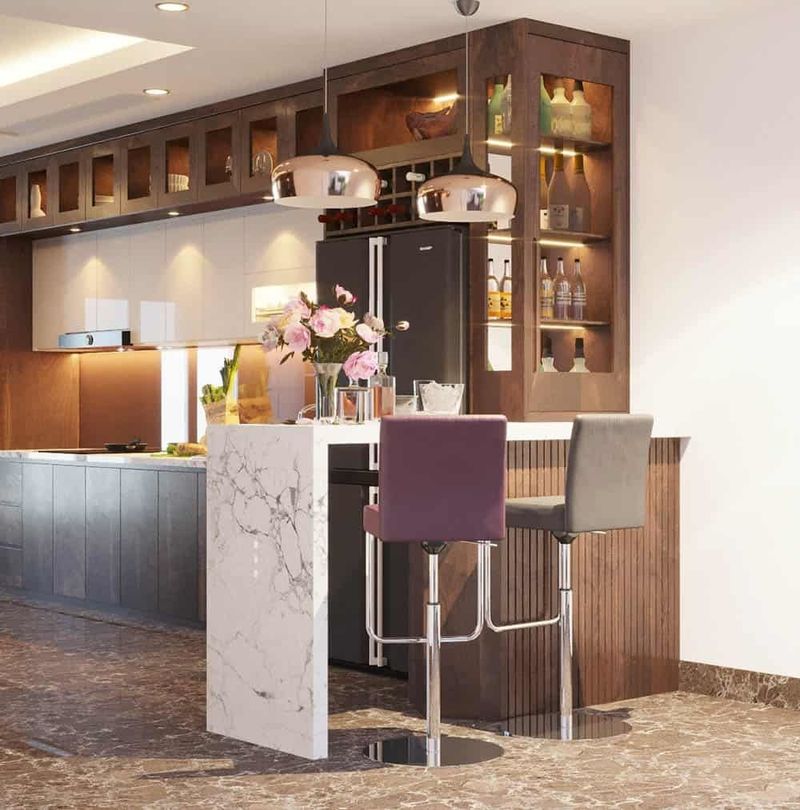Quầy bếp có quầy bar