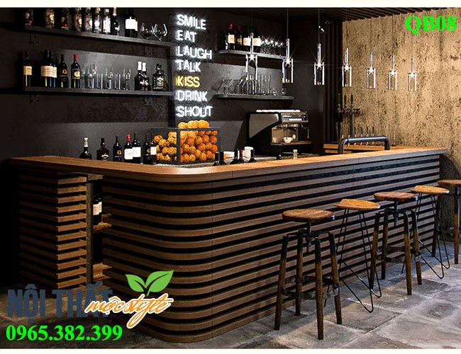 Quầy Bar Decor Đẹp 2 Quầy bar hiện đại với ánh sáng đẹp