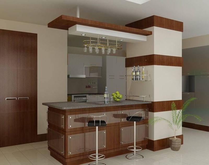 Quầy bar trong nhà bếp hiện đại