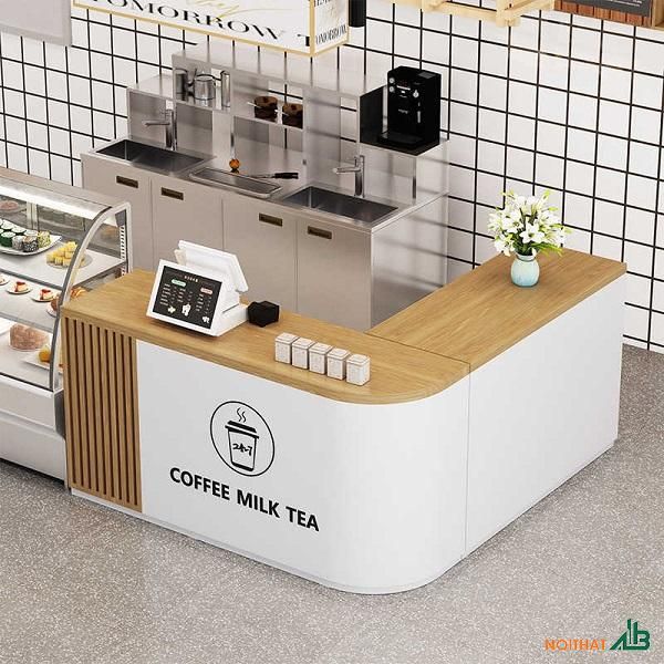 Quầy bar chữ L kết hợp bàn ghế