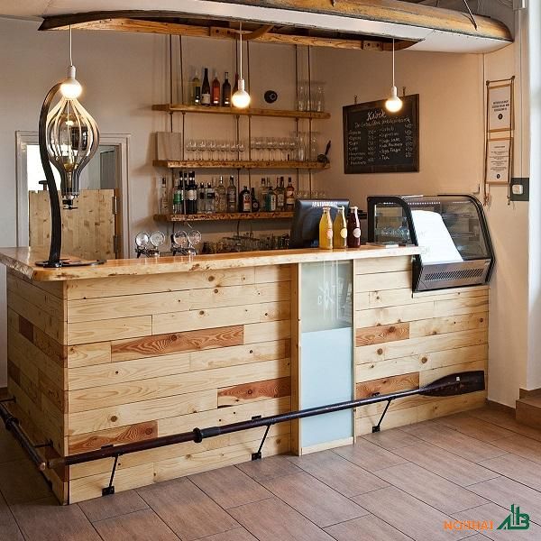 Quầy bar gỗ thông tự nhiên