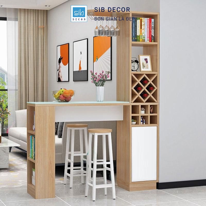 Quầy Bar Kết Hợp Tủ Rượu 1 Quầy bar kết hợp tủ rượu sang trọng