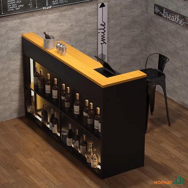 Quầy bar mini bằng gỗ tự nhiên