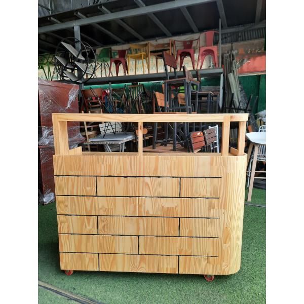 Quầy pha chế gỗ cao su 1.4m