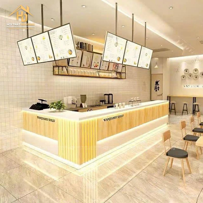 Quầy pha chế nội thất giả sồi