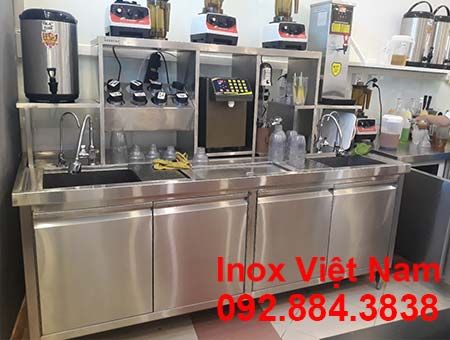 Quầy pha chế trà sữa inox QB18005-2