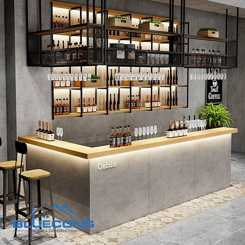 Quầy bar phong cách công nghiệp