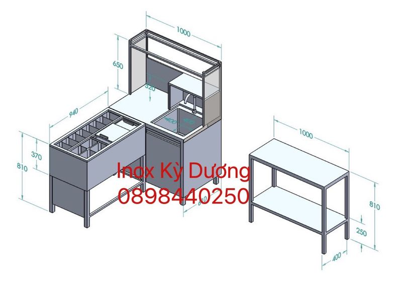 Quầy pha chế inox